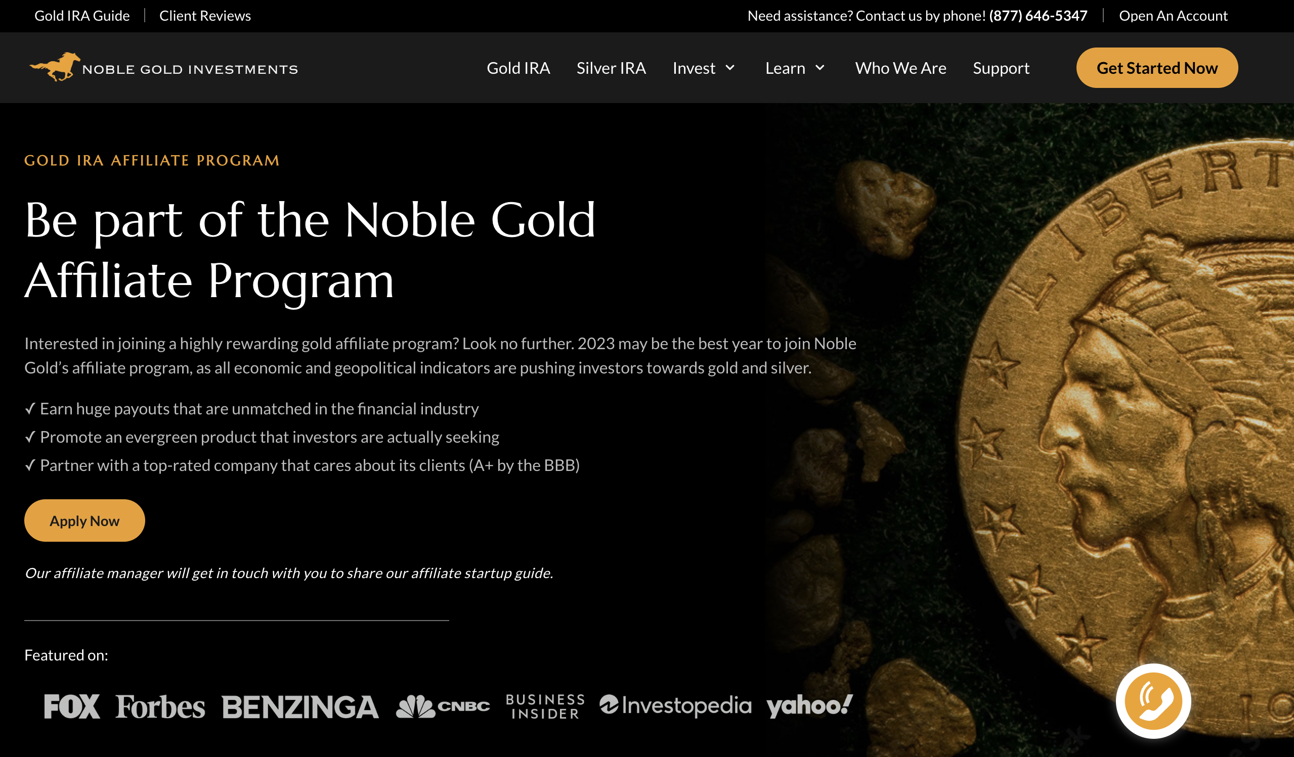 Noble Gold Investments affiliate program Noble Gold - Trusted affiliate program