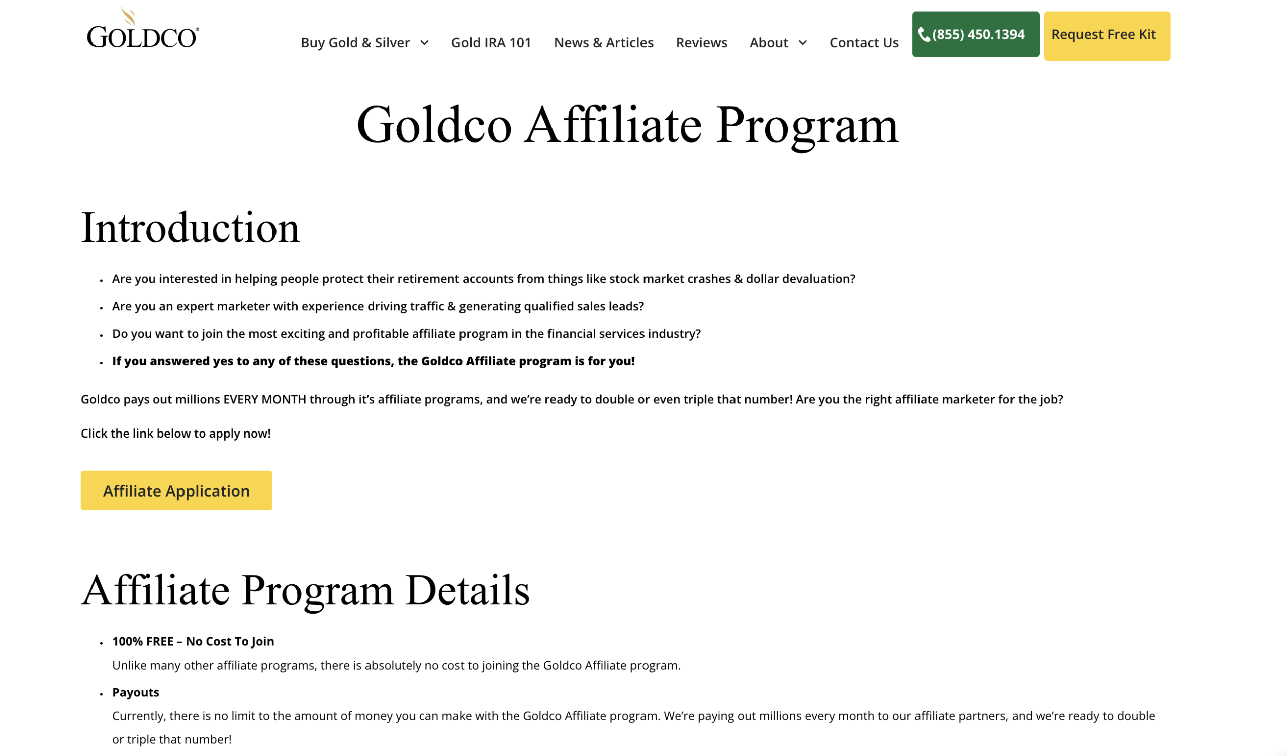goldco affiliate program goldco affiliates